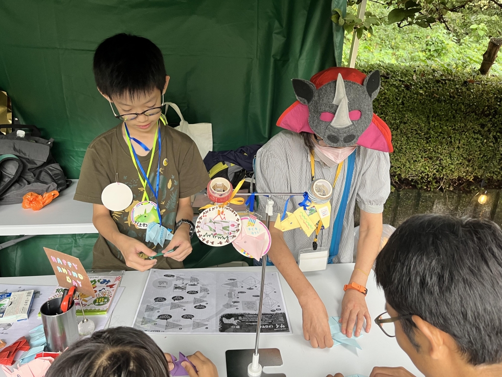 折り紙サイ作りのワークショップ